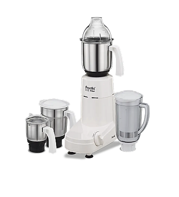 Preethi Eco Plus Mixer Grinder 750 Watt with 4 Jars, 5 Year Warranty (White)